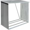 VidaXL Haardhoutschuur 163x83x154 cm gegalvaniseerd staal grijs online kopen