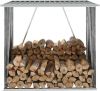 VidaXL Haardhoutschuur 163x83x154 cm gegalvaniseerd staal grijs online kopen