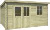 Outdoor Life Products | Tuinhuis Amira 380 x 230 | Geïmpregneerd | Olijfgroen online kopen