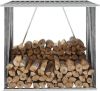 VidaXL Haardhoutschuur 163x83x154 cm gegalvaniseerd staal grijs online kopen